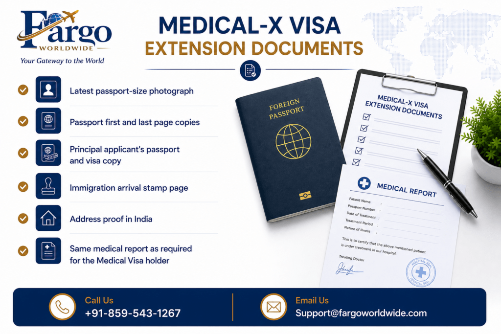 Medical X-1 Visa Extension documents Checklist