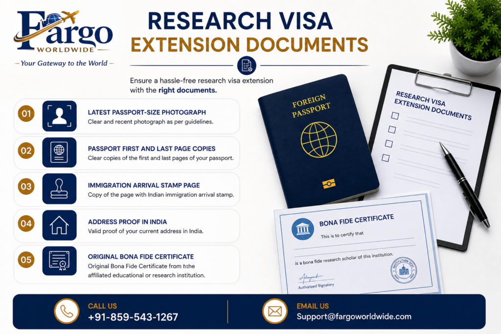 research Visa Extension documents Checklist