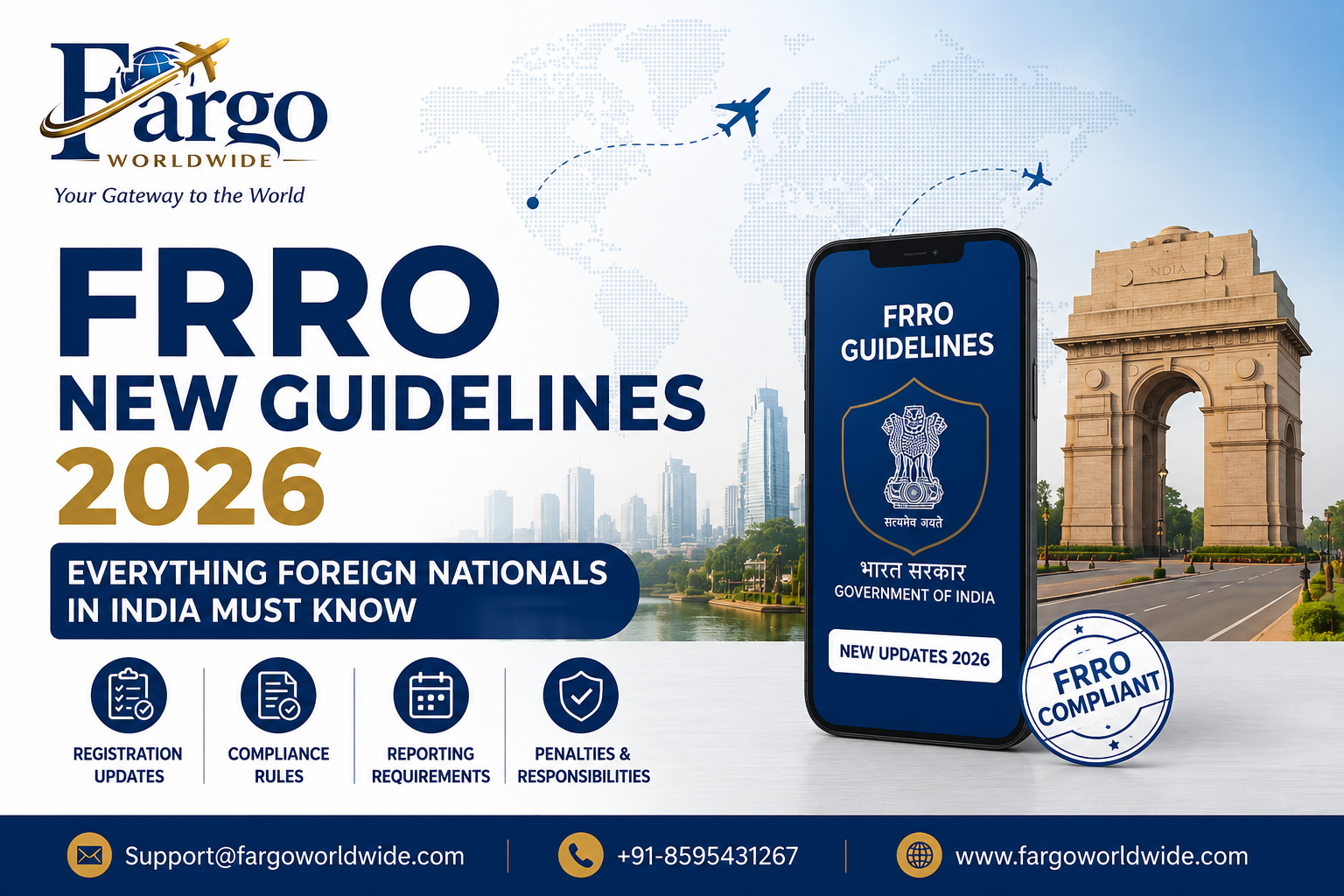 FRRO New Guidelines 2026 for Foreign Nationals in India - Registration, Compliance, Reporting Requirements | Fargo Worldwide